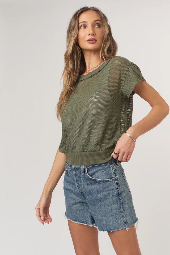 BEHATI MESH TEXTURED TEE - ROSEMARY