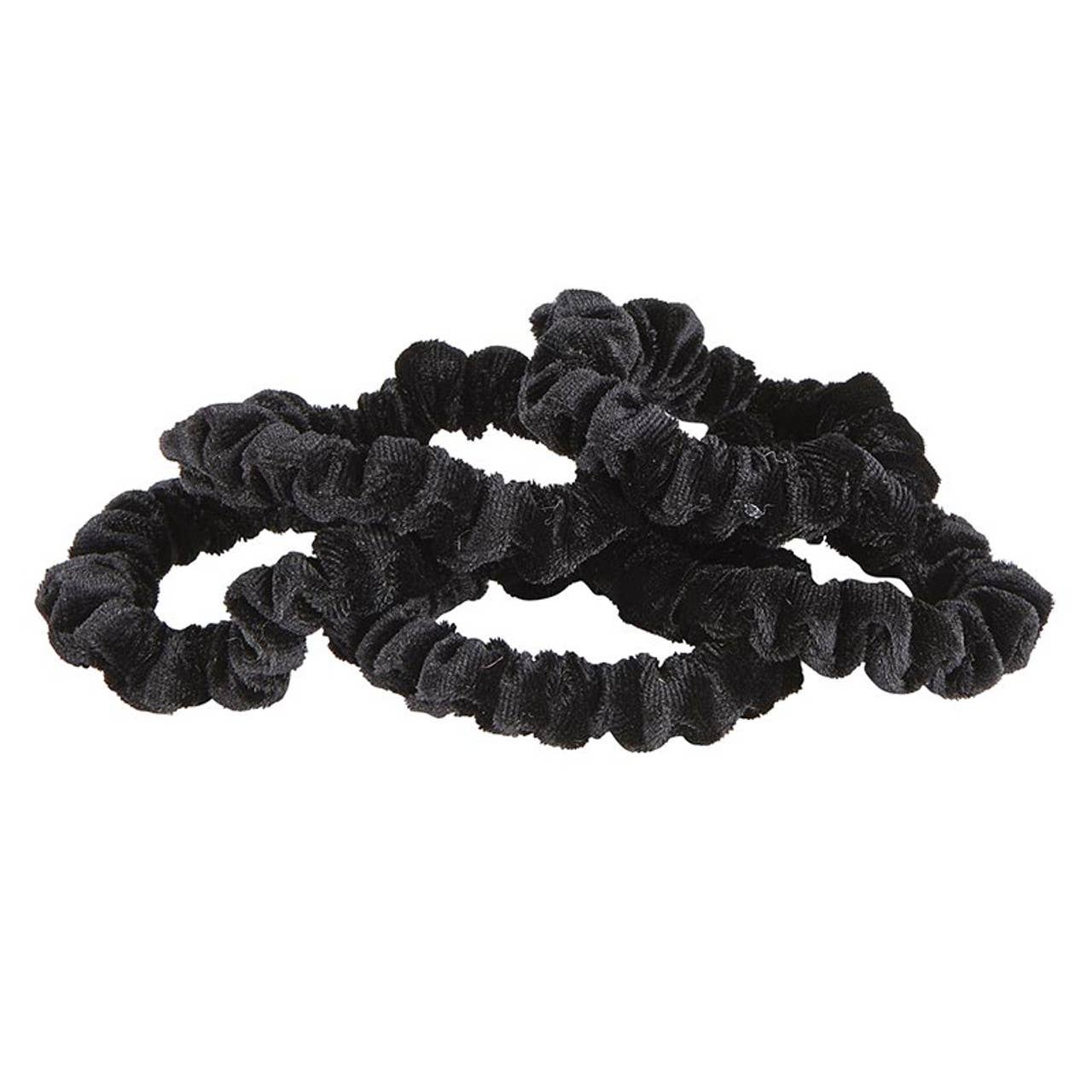 VELVET SCRUNCHIE SET IN ORNAMENT - BLACK