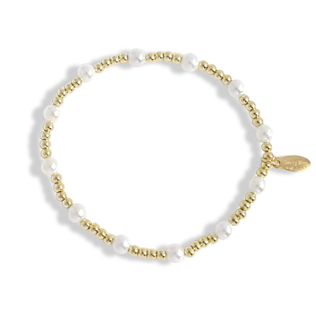 PEARL AND GOLD BEADED BRACELETS