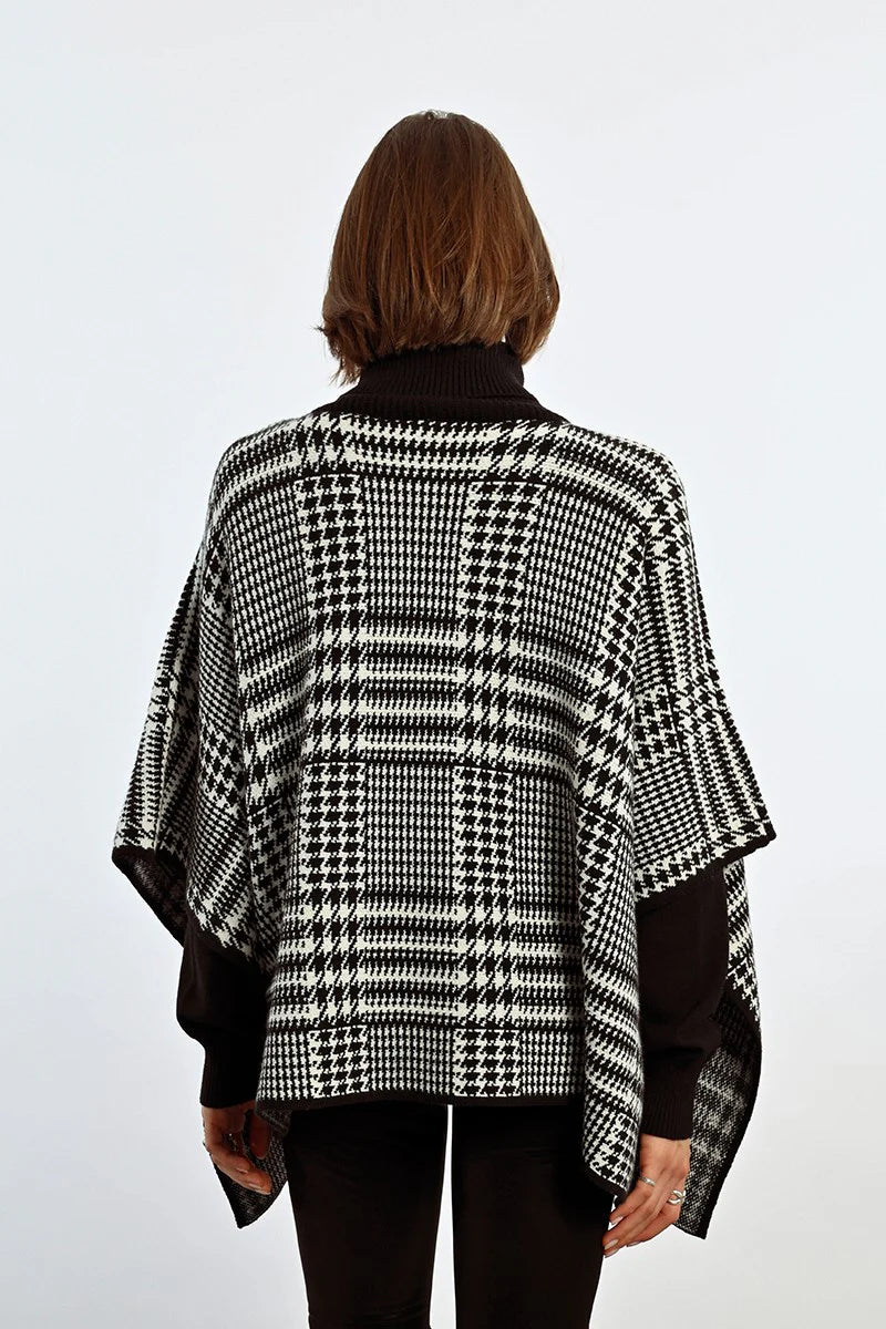 CHECKED PONCHO