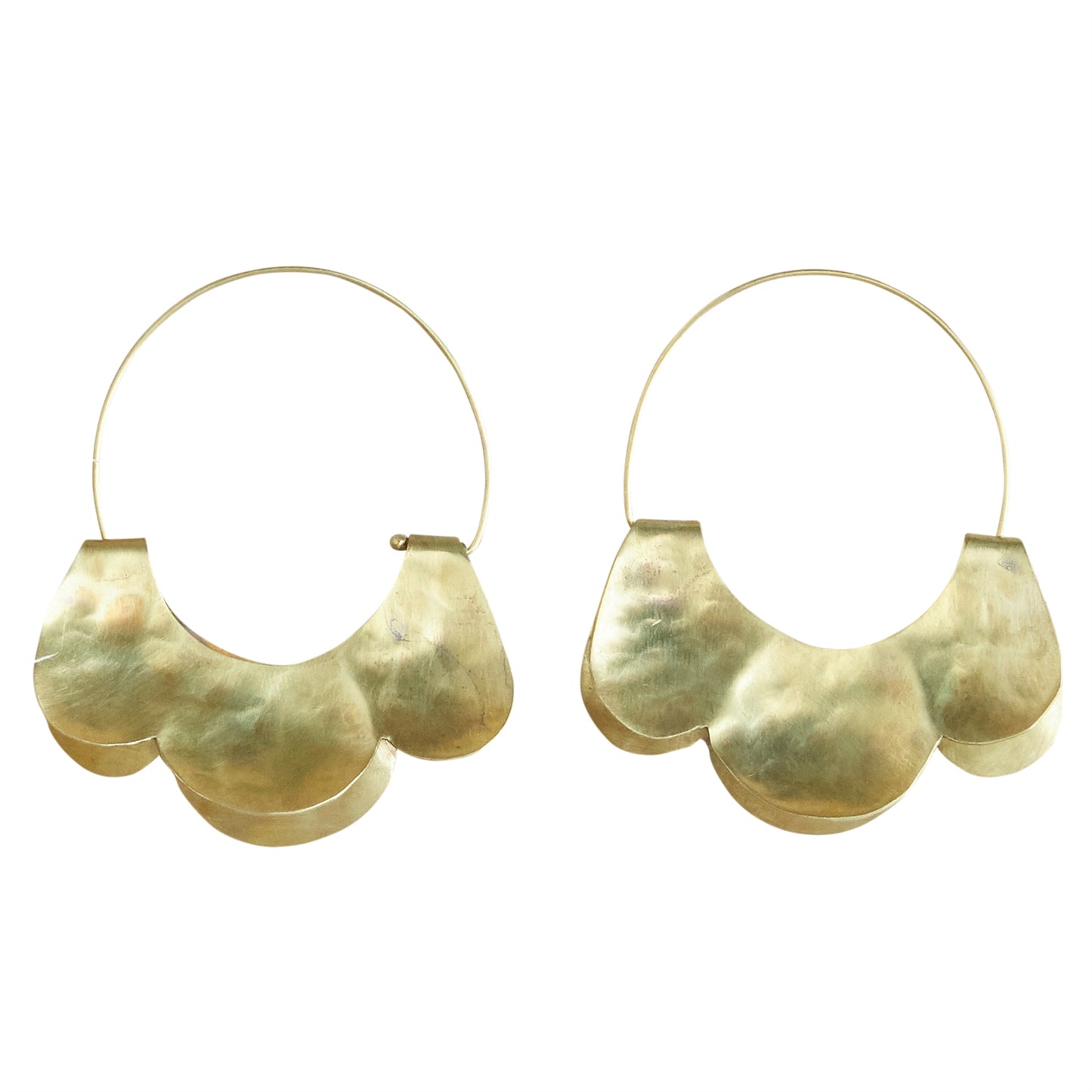 Yucca Earring - Scalloped Brass