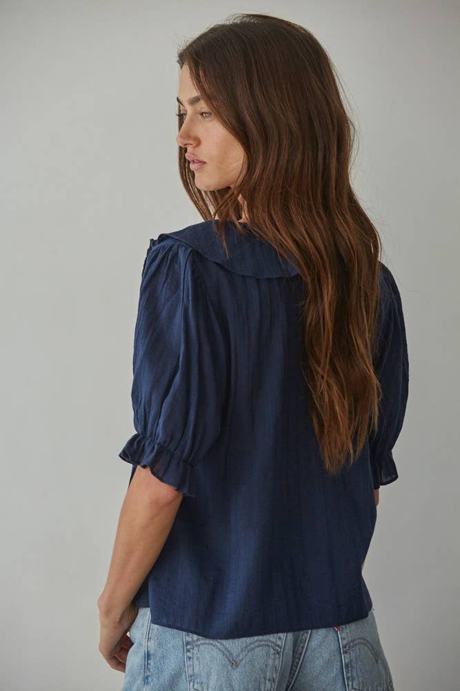 Ruffle V-Neck Blouse