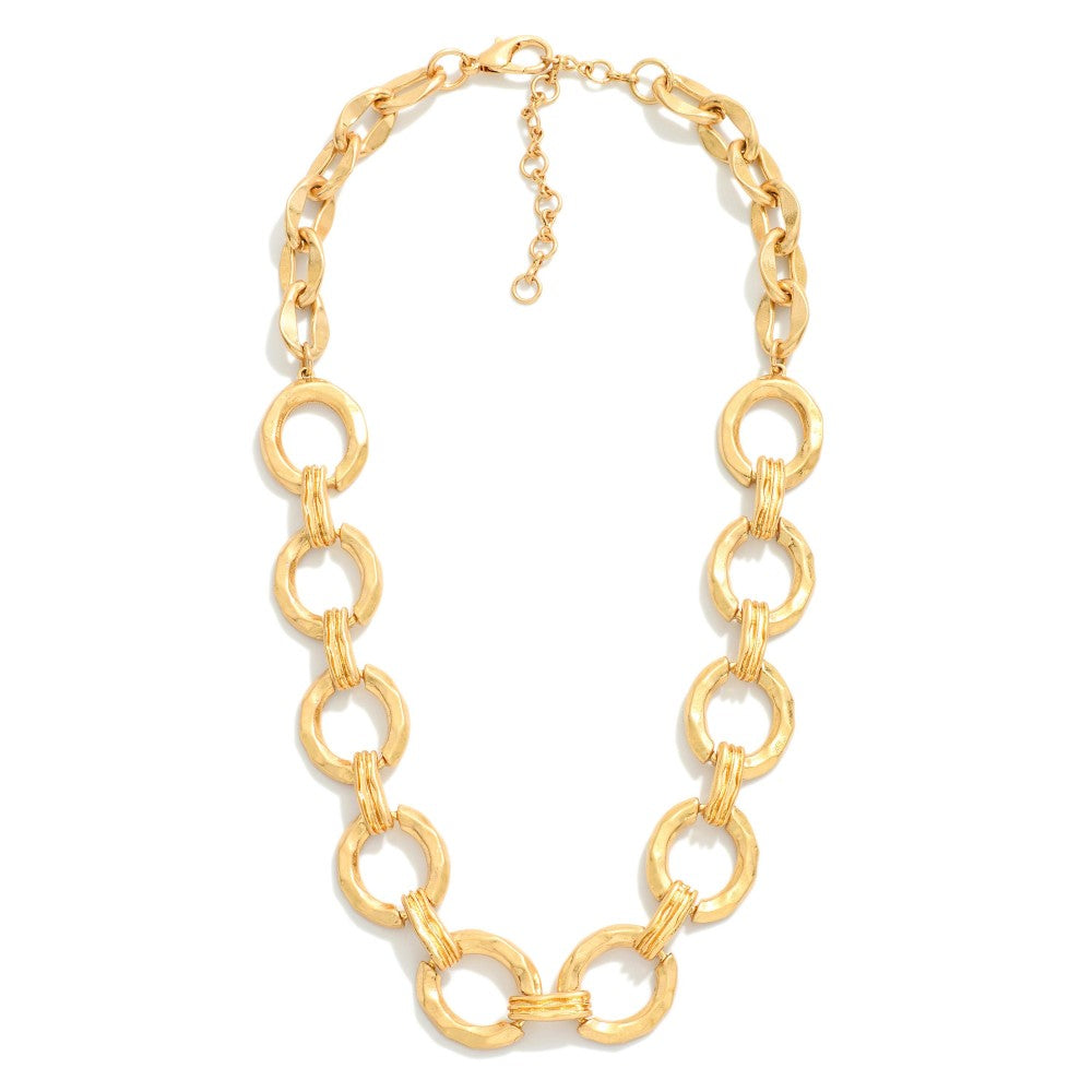 CHUNKY METAL CIRCLE CHAIN NECKLACE