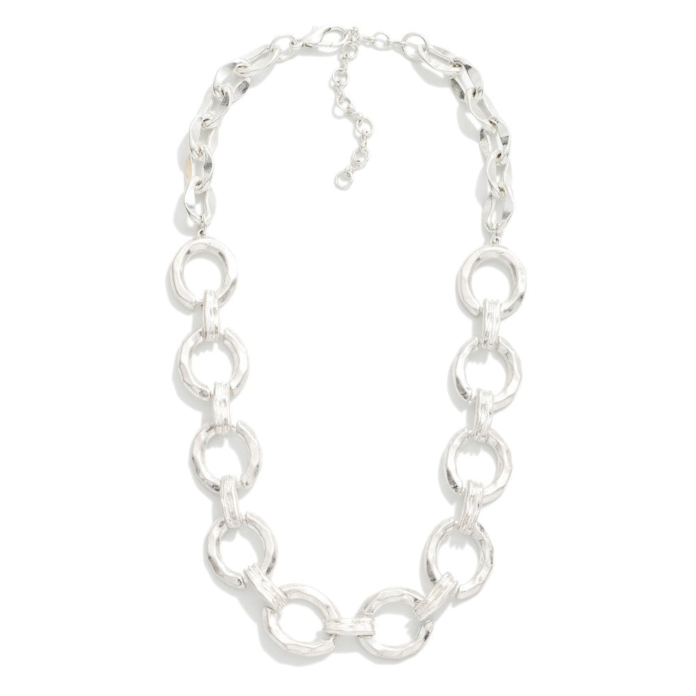CHUNKY METAL CIRCLE CHAIN NECKLACE