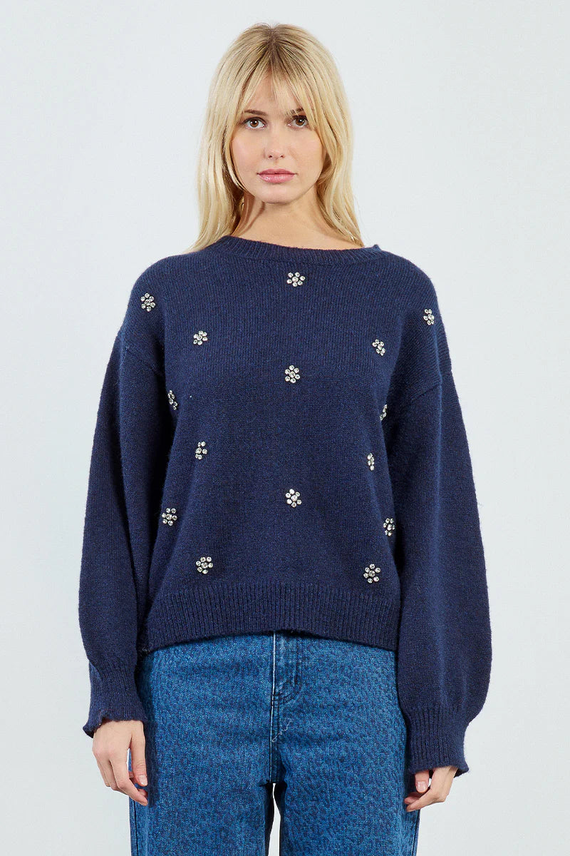 Crystal Flowers Sweater