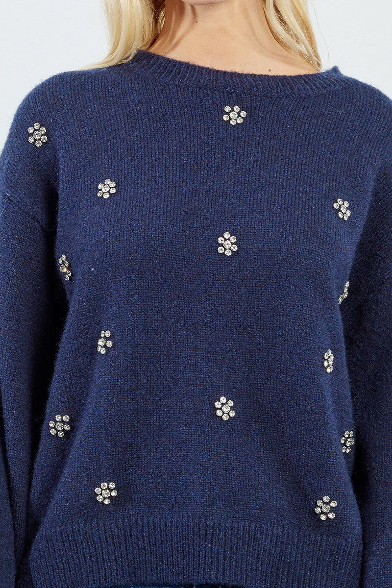 Crystal Flowers Sweater