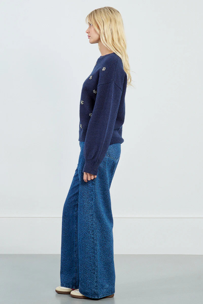 Crystal Flowers Sweater