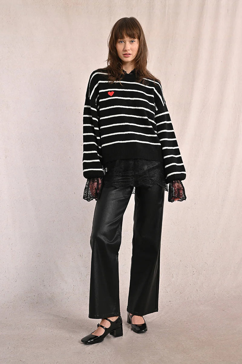 Coated Leather Pants
