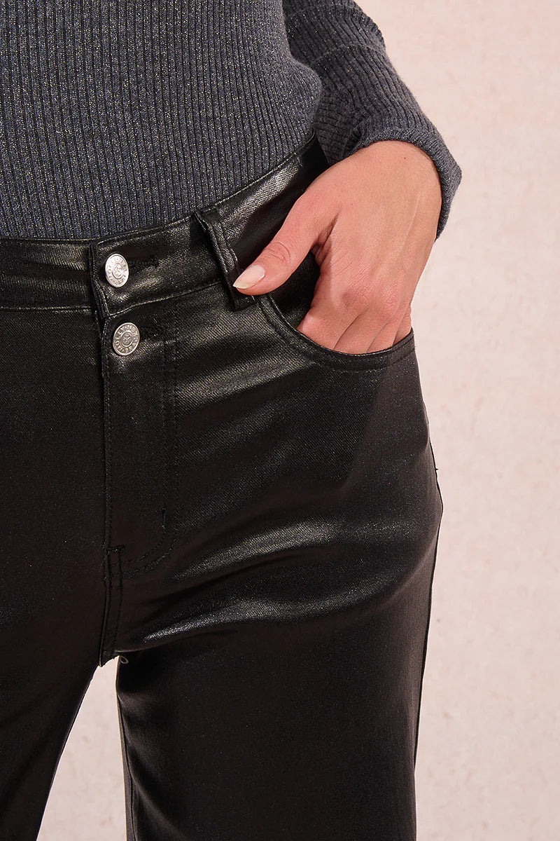 Coated Leather Pants