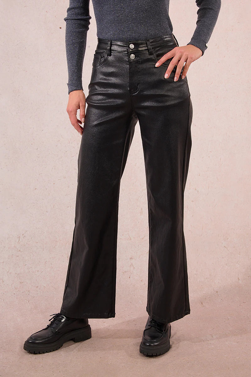 Coated Leather Pants