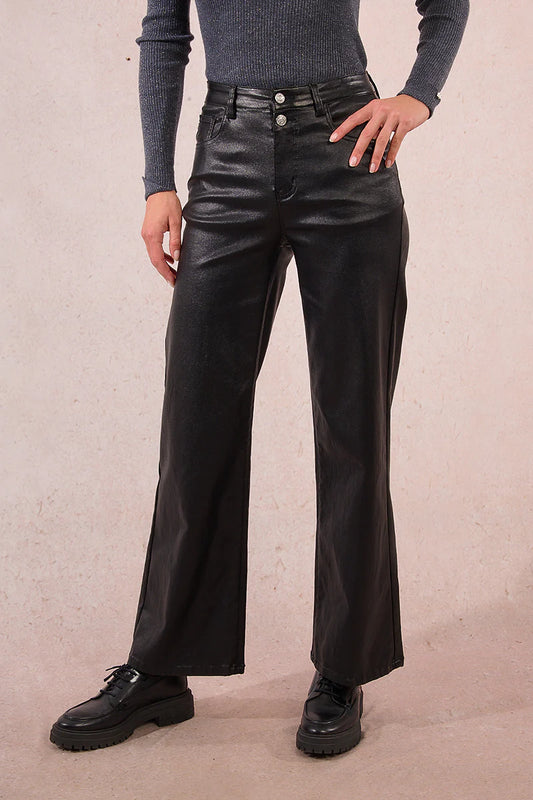 Coated Leather Pants