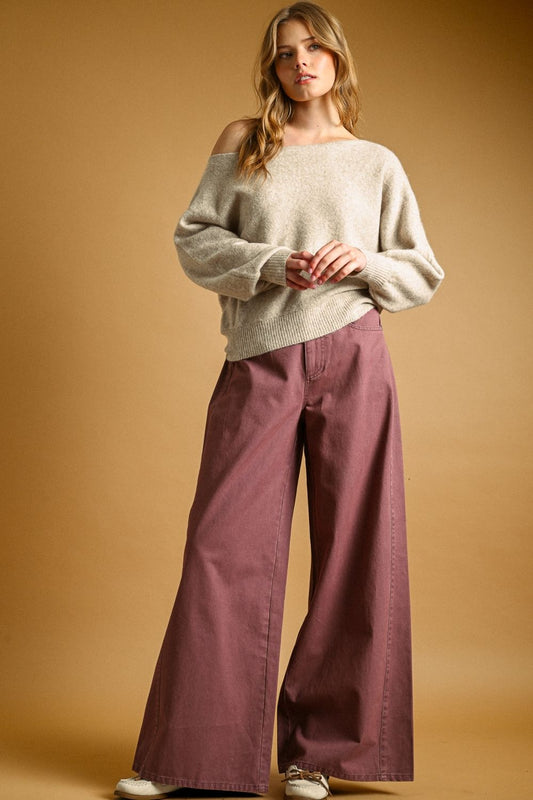Long Sleeve Boat Neck Top