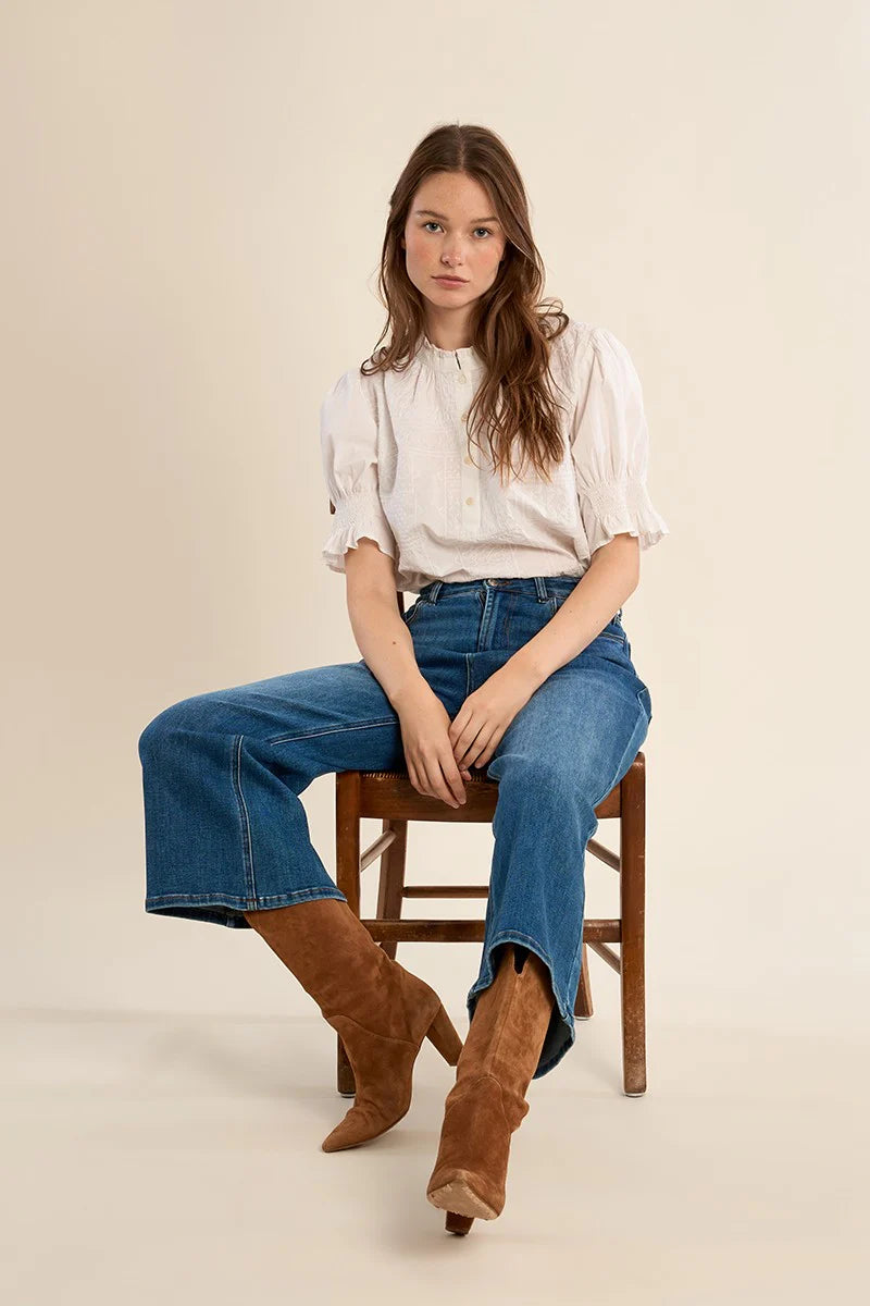 Wide Leg Cropped Jeans