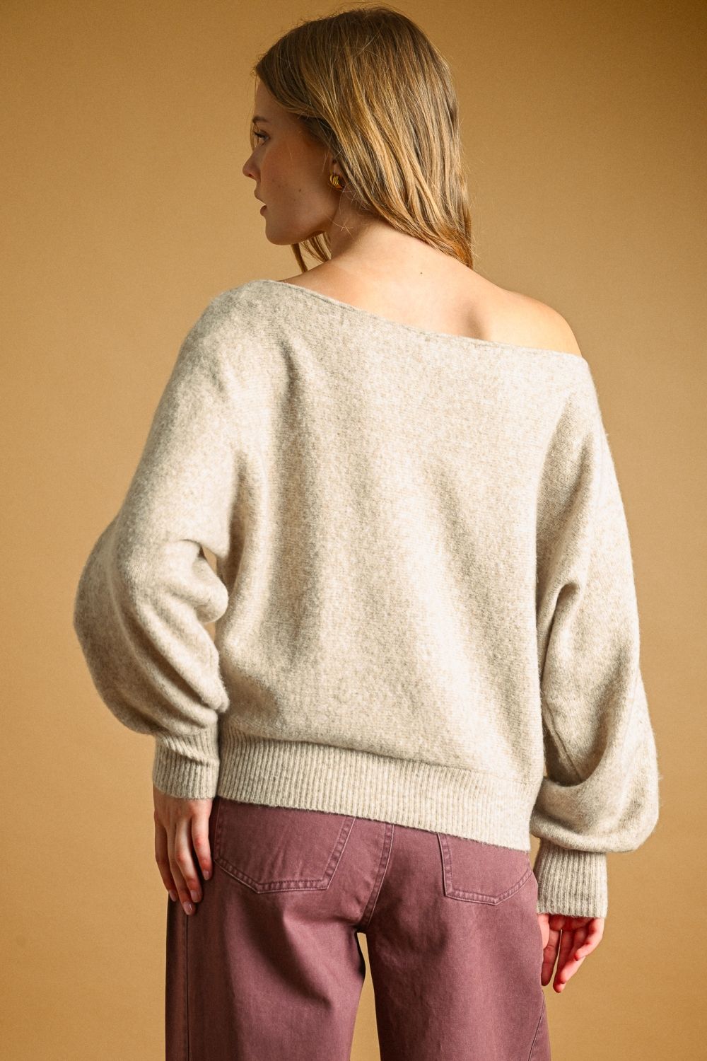 Long Sleeve Boat Neck Top