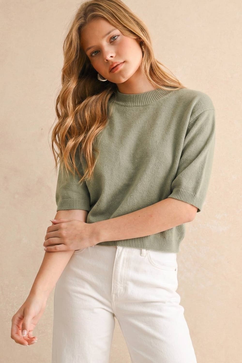 Short Sleeve Sweater Top