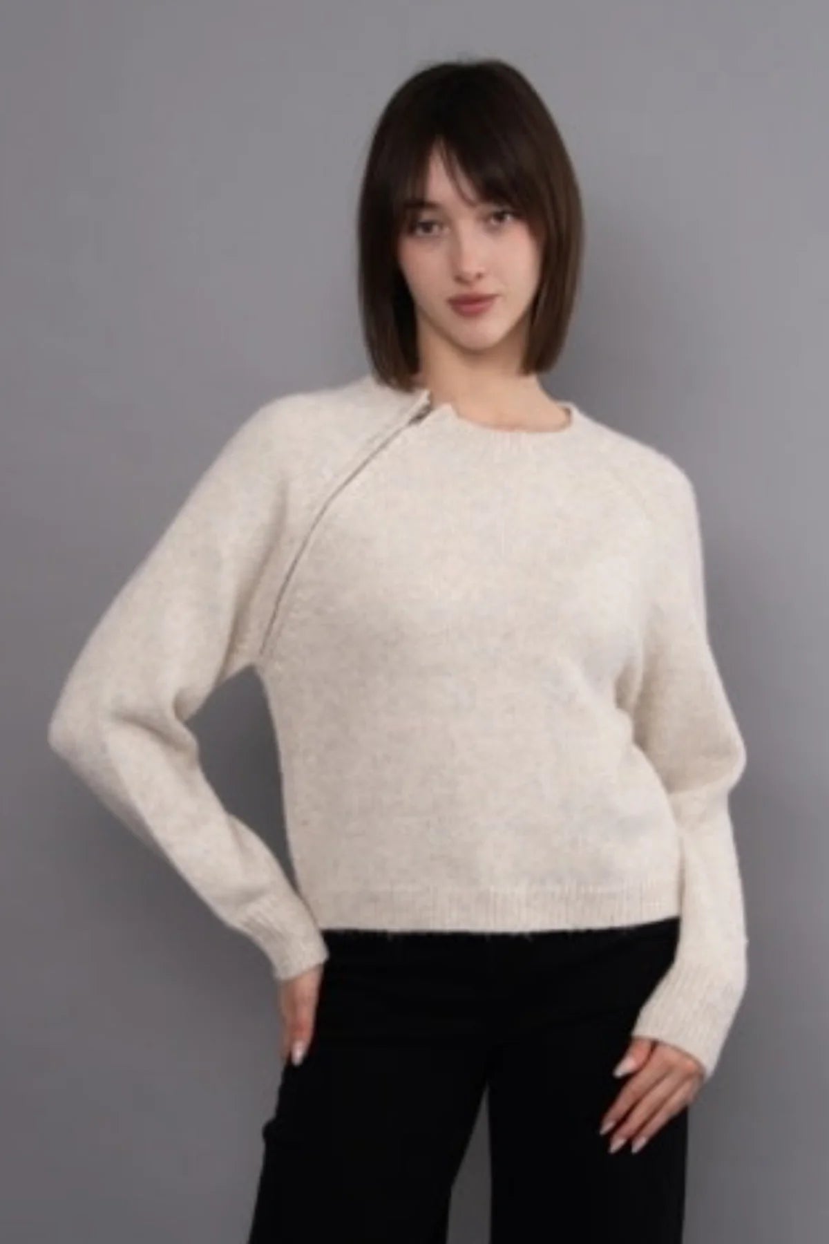 Mandisa Long Raglan Sleeve Crew Pullover