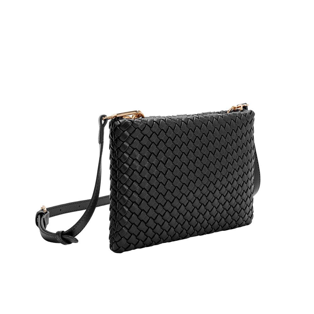 Daisy Black Recycled Vegan Crossbody Bag