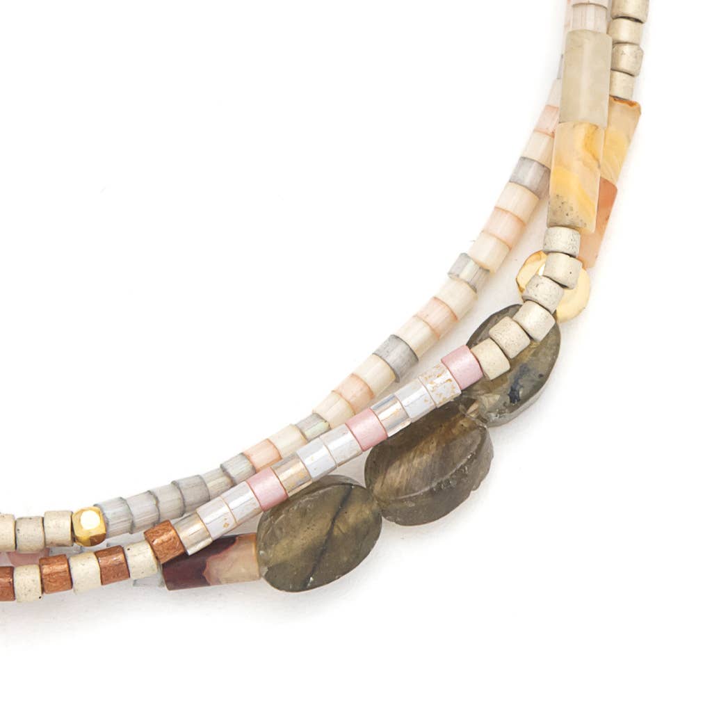 MIXED MEDIA BRACELET - MAGIC/LABRADORITE/GOLD