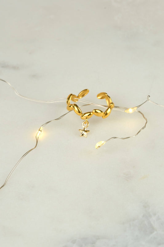 Charm Ring Star - 18K Gold Plated
