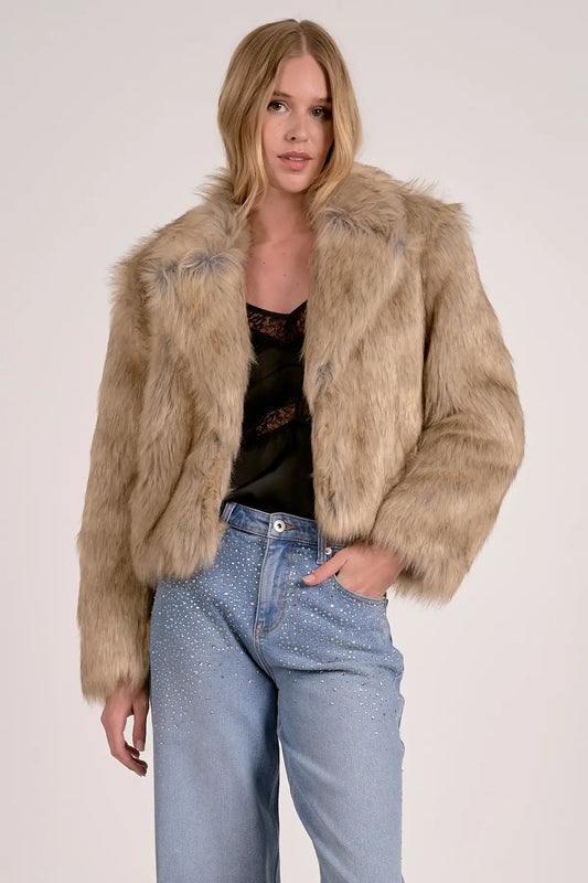 Elan Cropped Fur Jacket