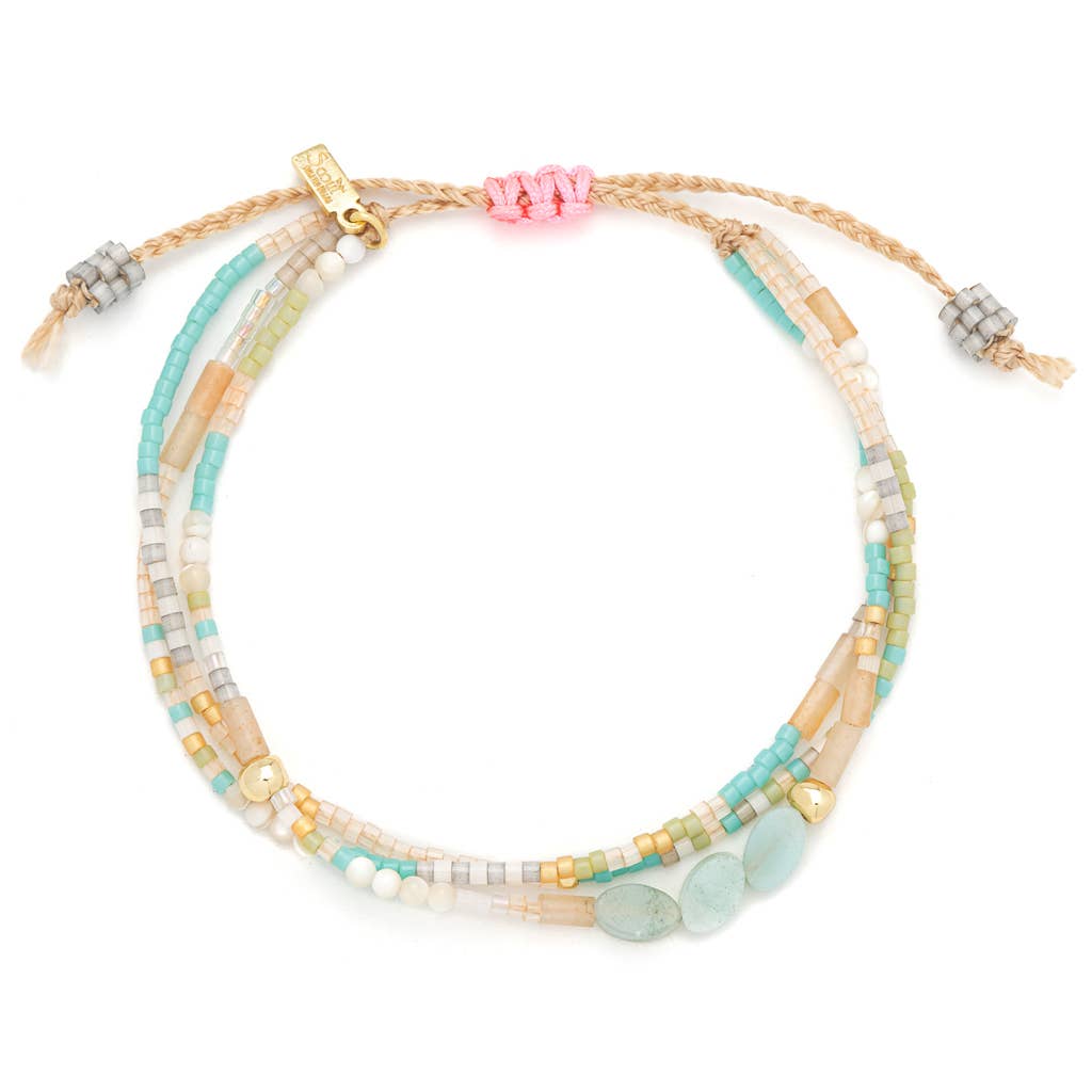 MIXED MEDIA BRACELET - COURAGE/AMAZONITE/GOLD
