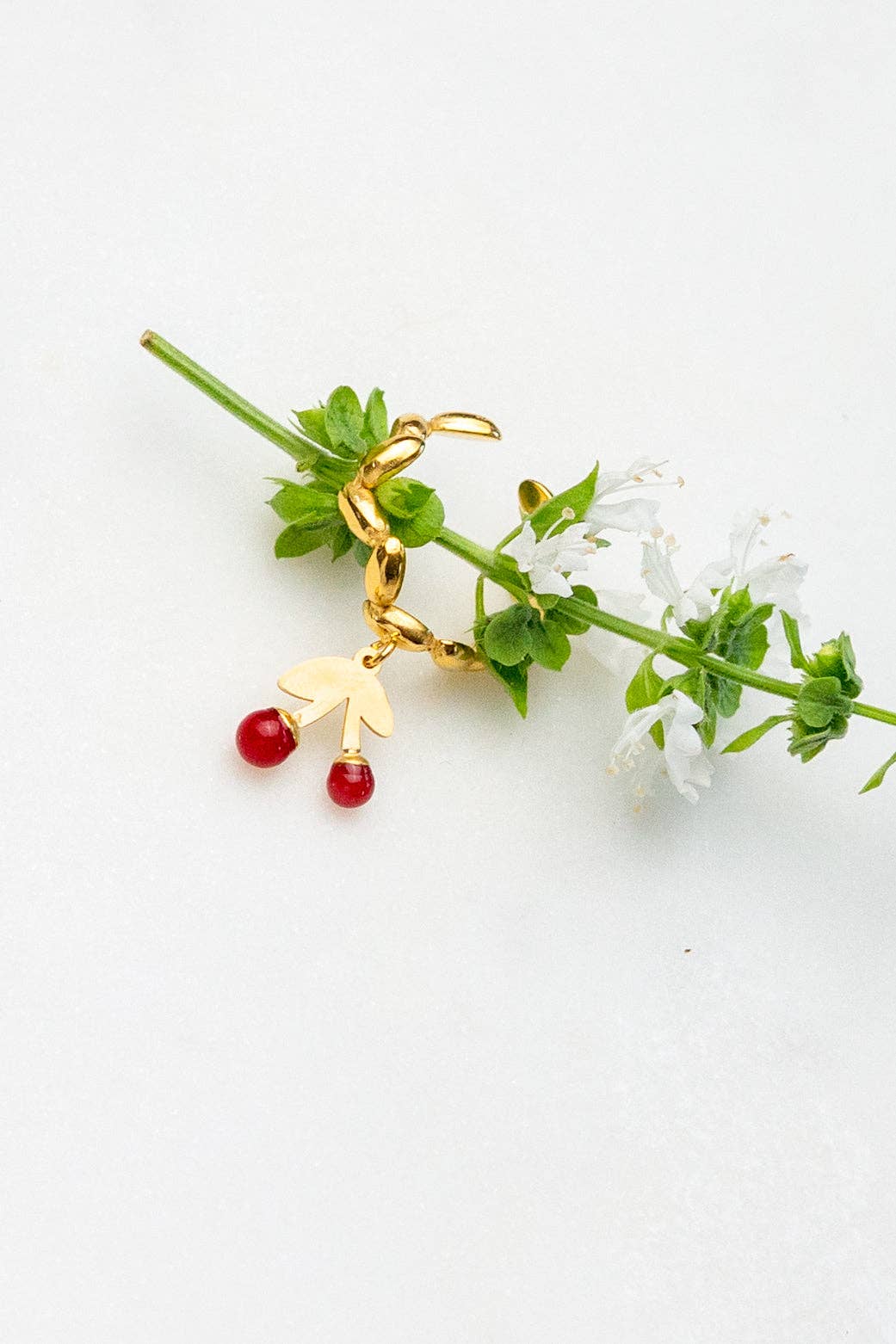 Charm Ring Cherry - 18K Gold Plated