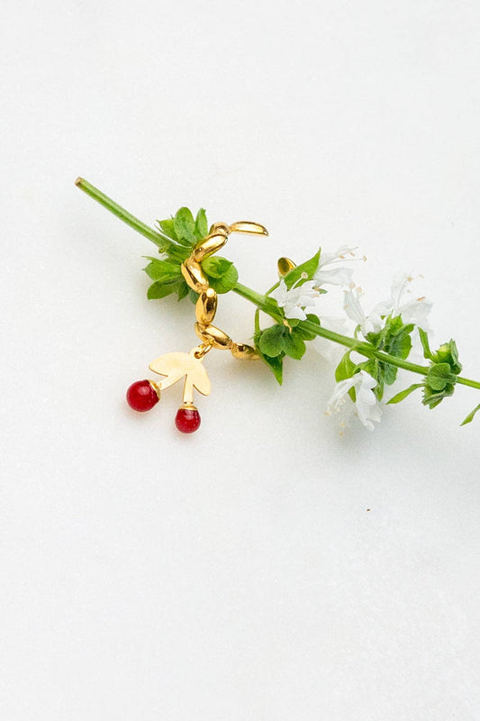 Charm Ring Cherry - 18K Gold Plated