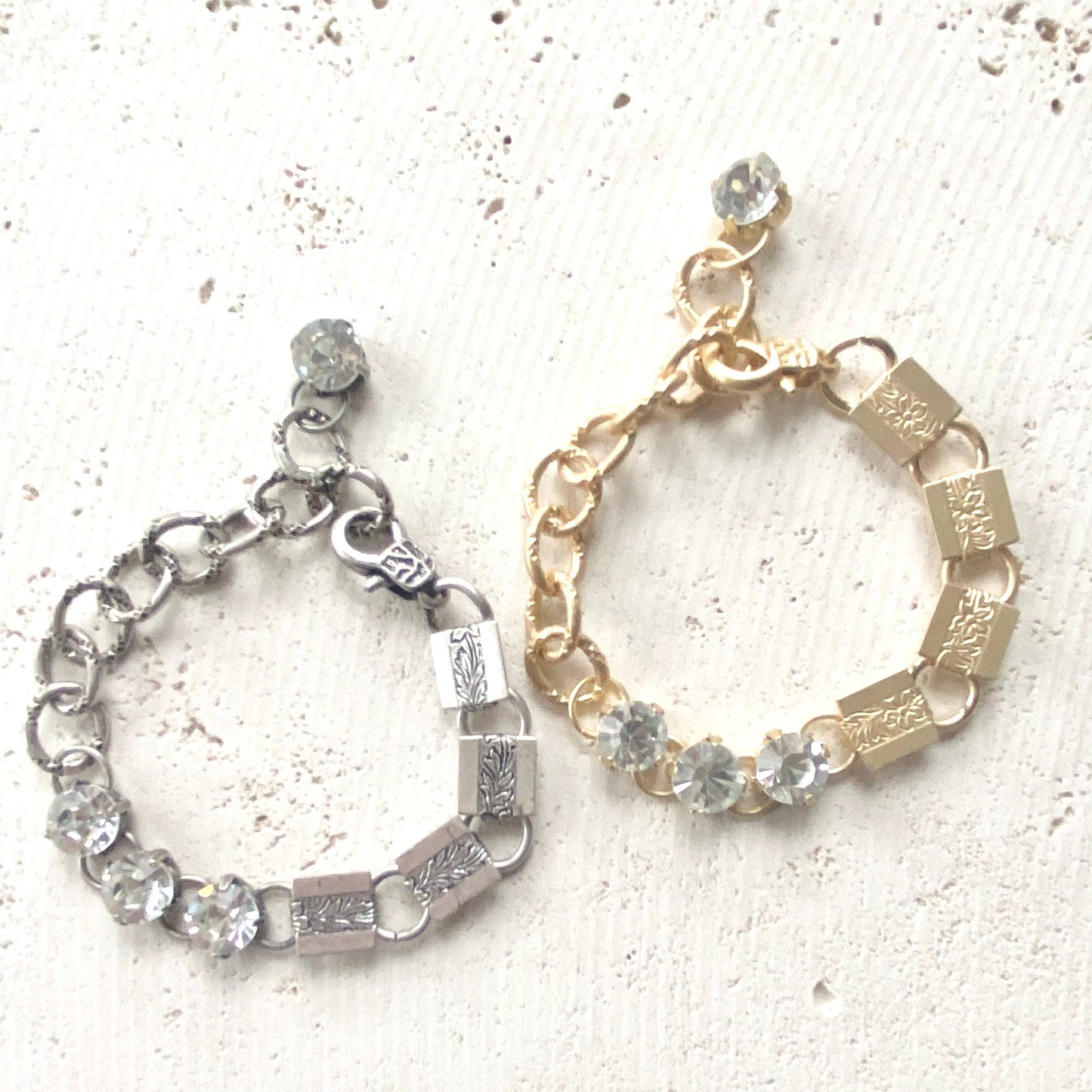 Mixed Chain & Crystal Bracelet
