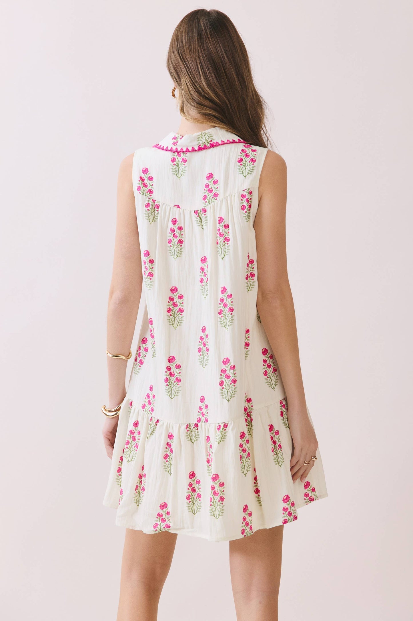 Floral Print Sleeveless Tiered Baby Doll Dress