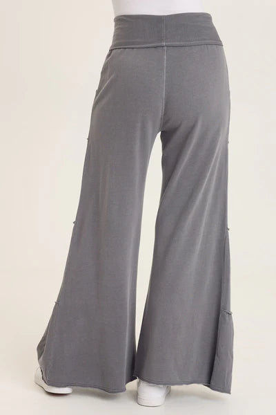 Carola Side-Tiered Wide-Leg Fleece Pant by XCVI