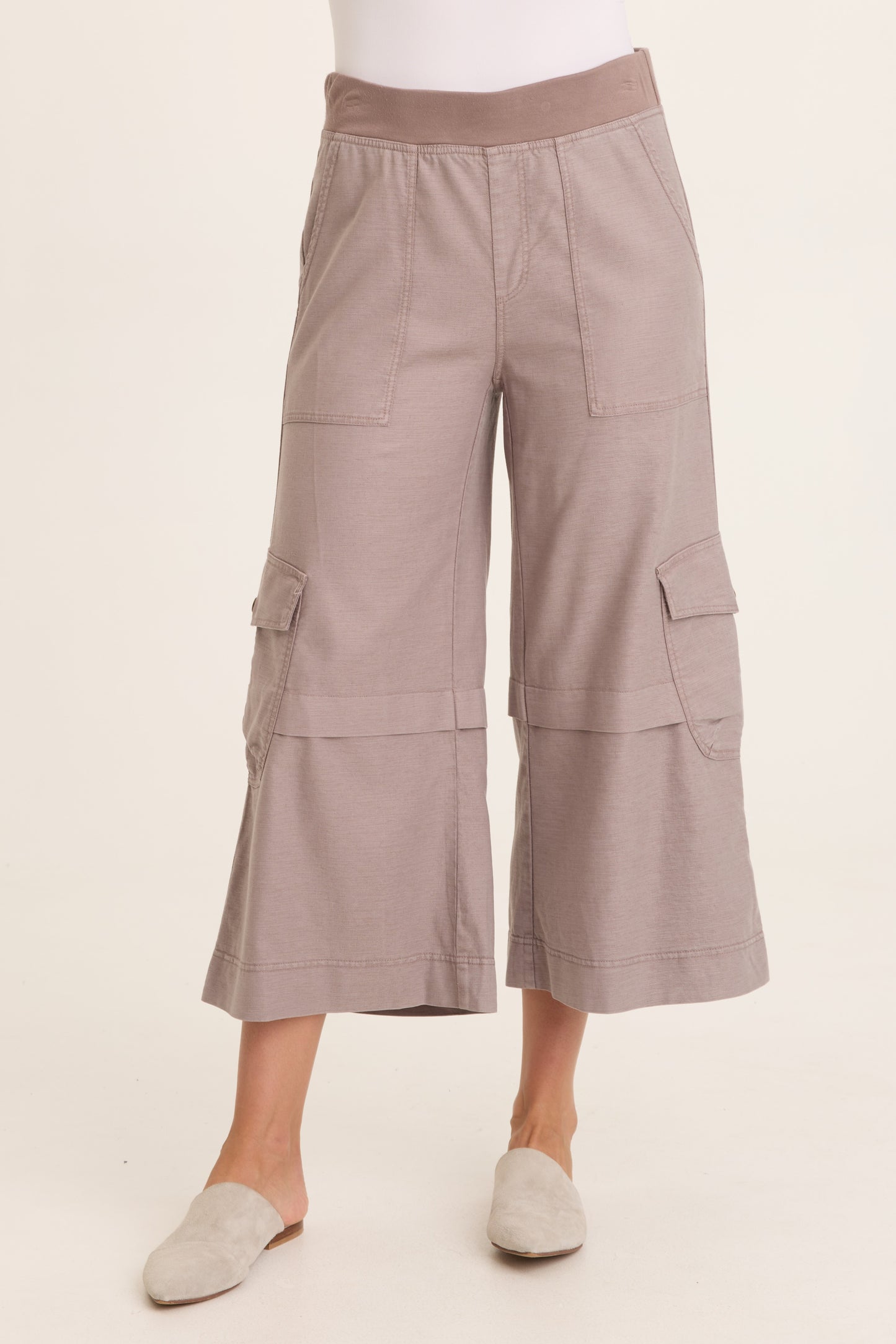 Rosalina Twill Gaucho Crop Pants by XCVI