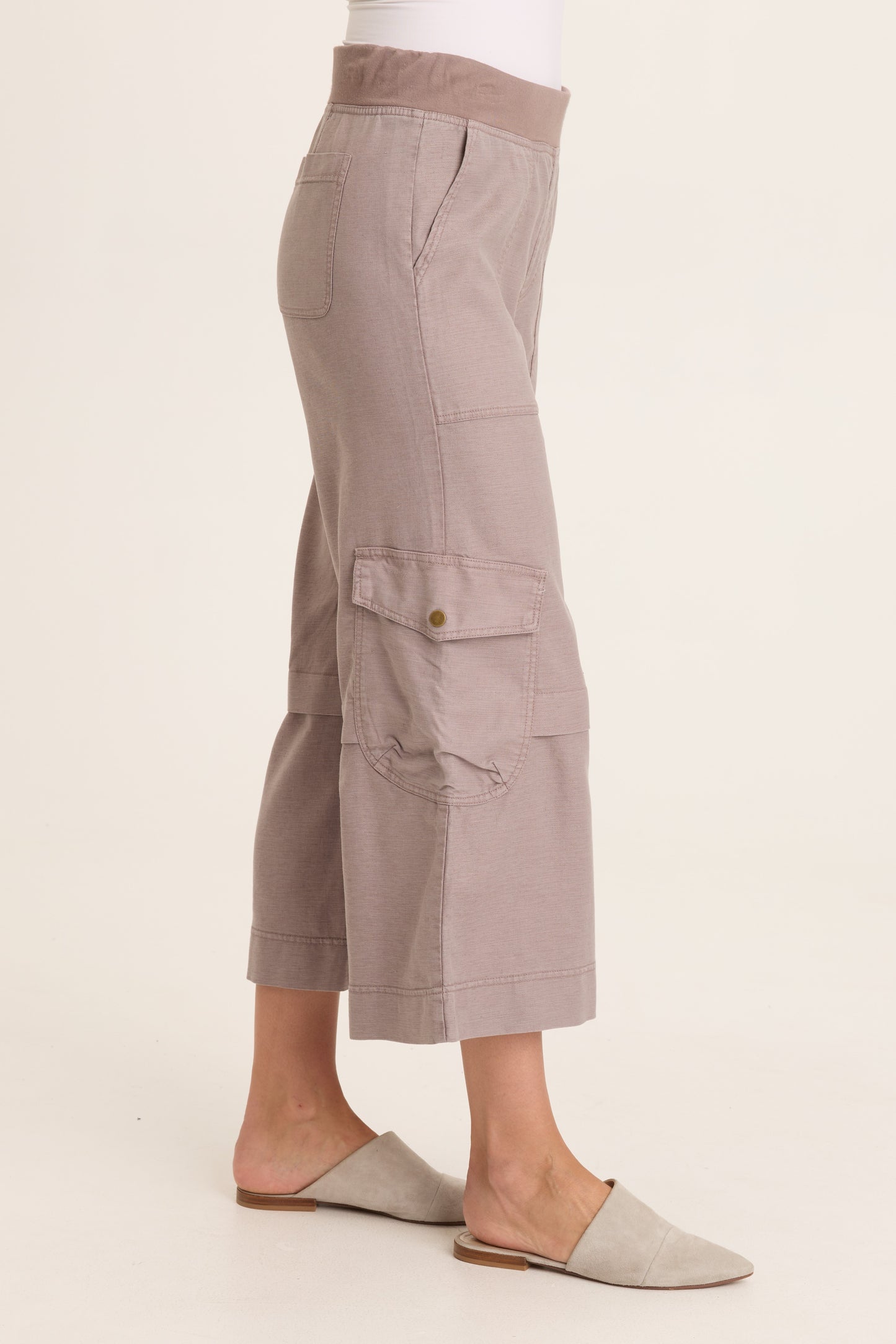 Rosalina Twill Gaucho Crop Pants by XCVI