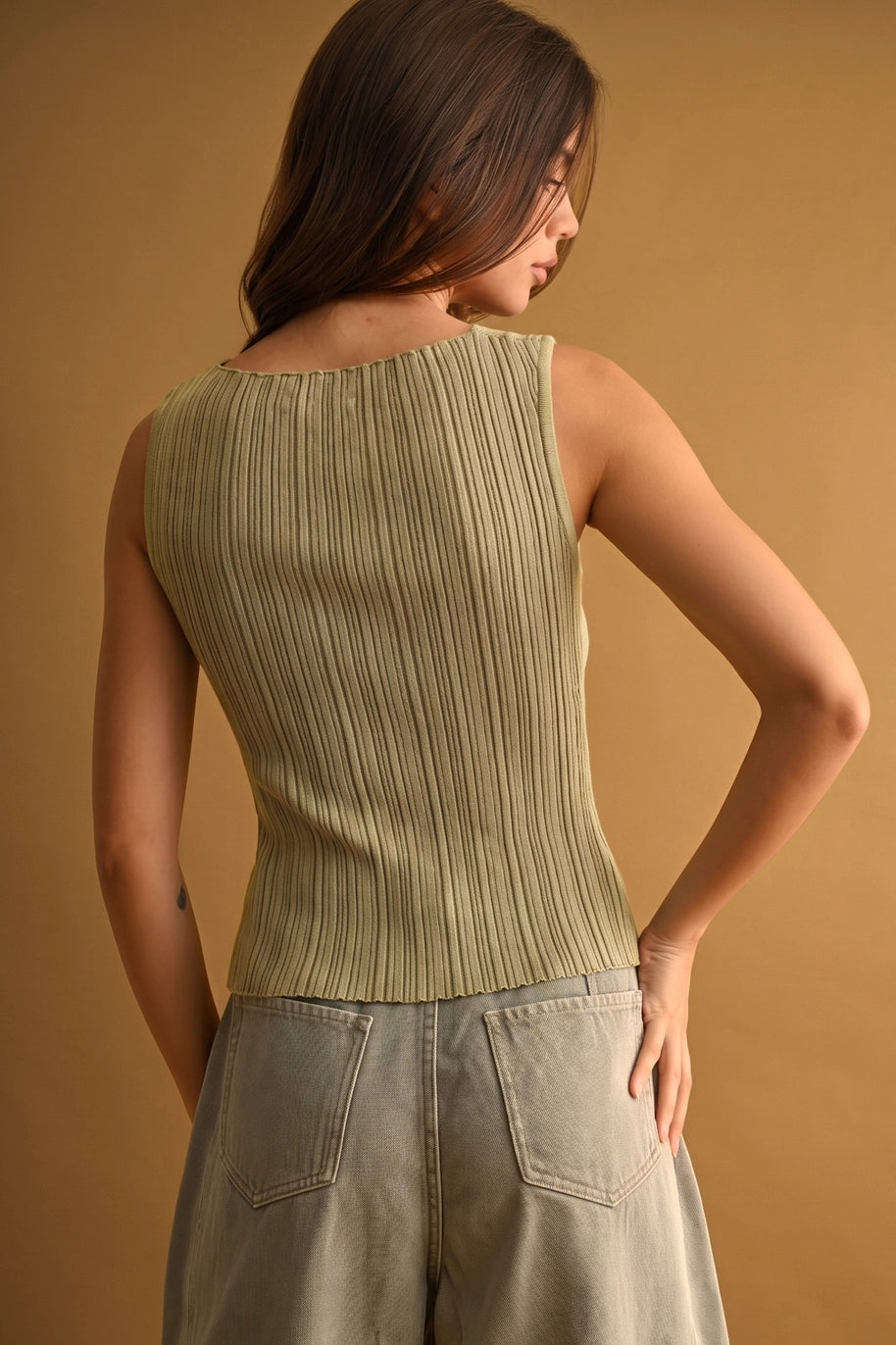 Viscose Ribbed Knitted Top