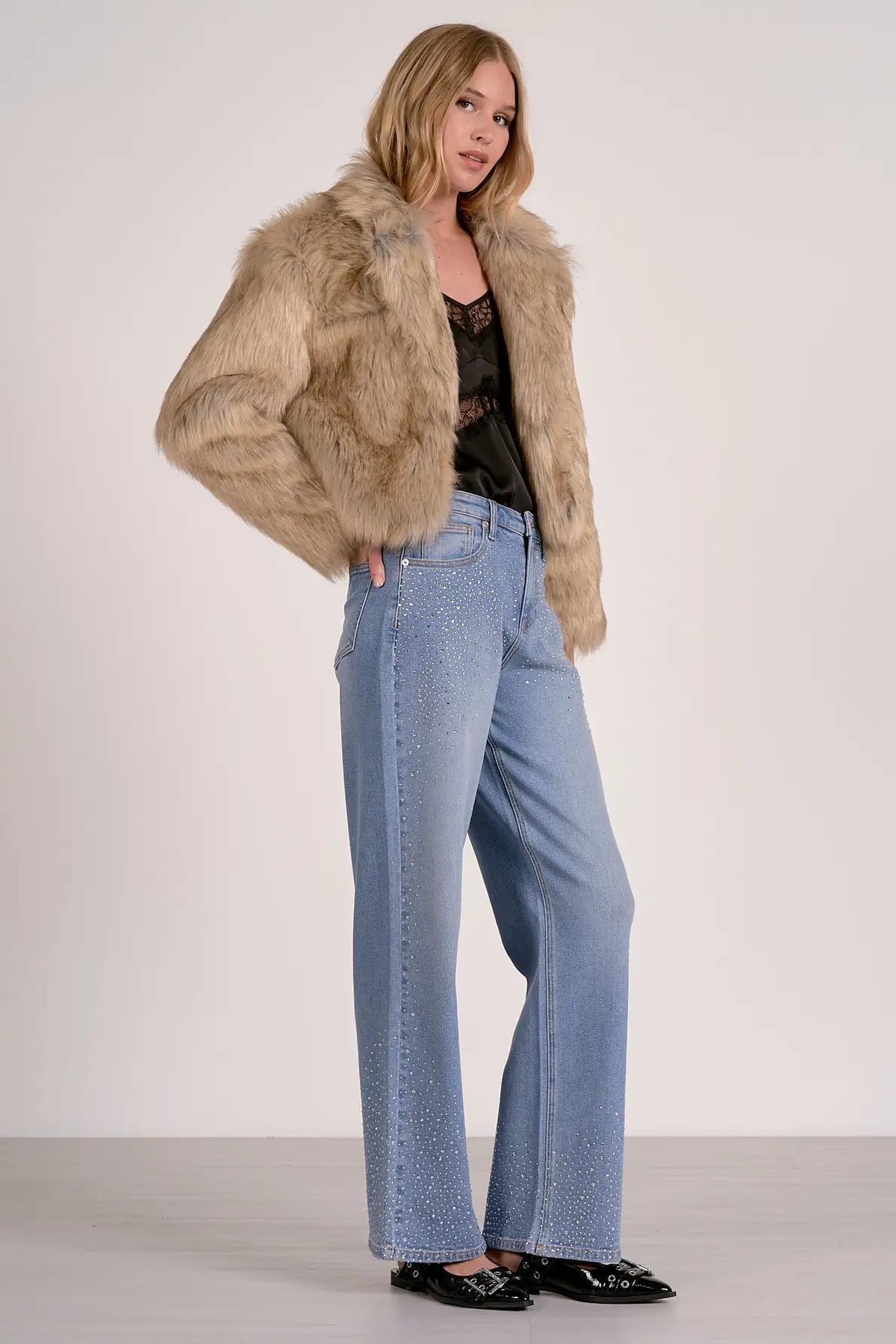 Elan Cropped Fur Jacket