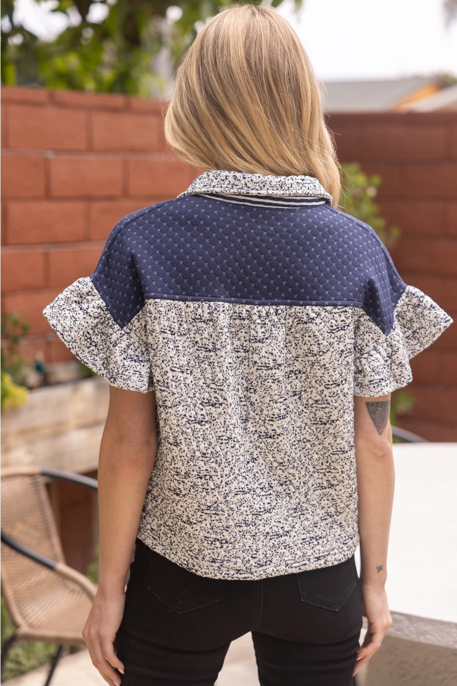 QUARTER SNAP QUILTED TOP