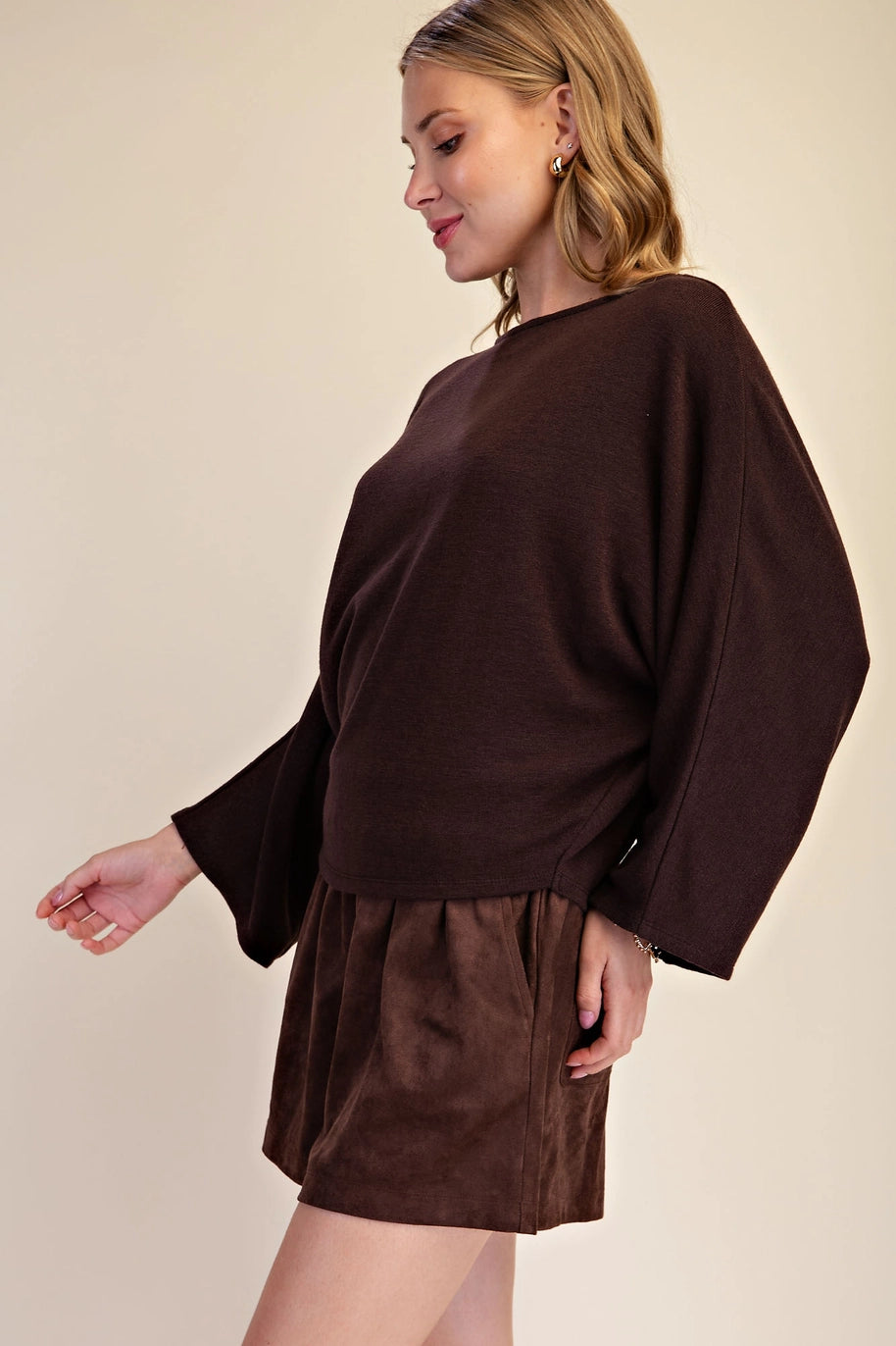 Boat Neck Long Sleeve Pullover Everyday Top