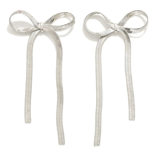 CHAIN BOW EARRINGS