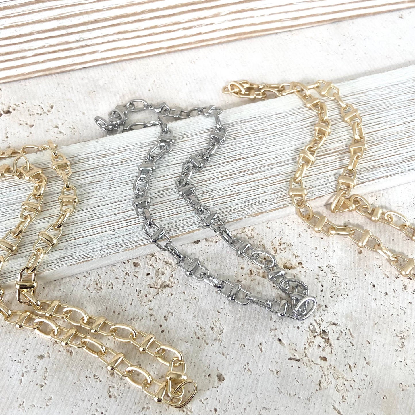 Equestrian Linked Chain Layering Necklace
