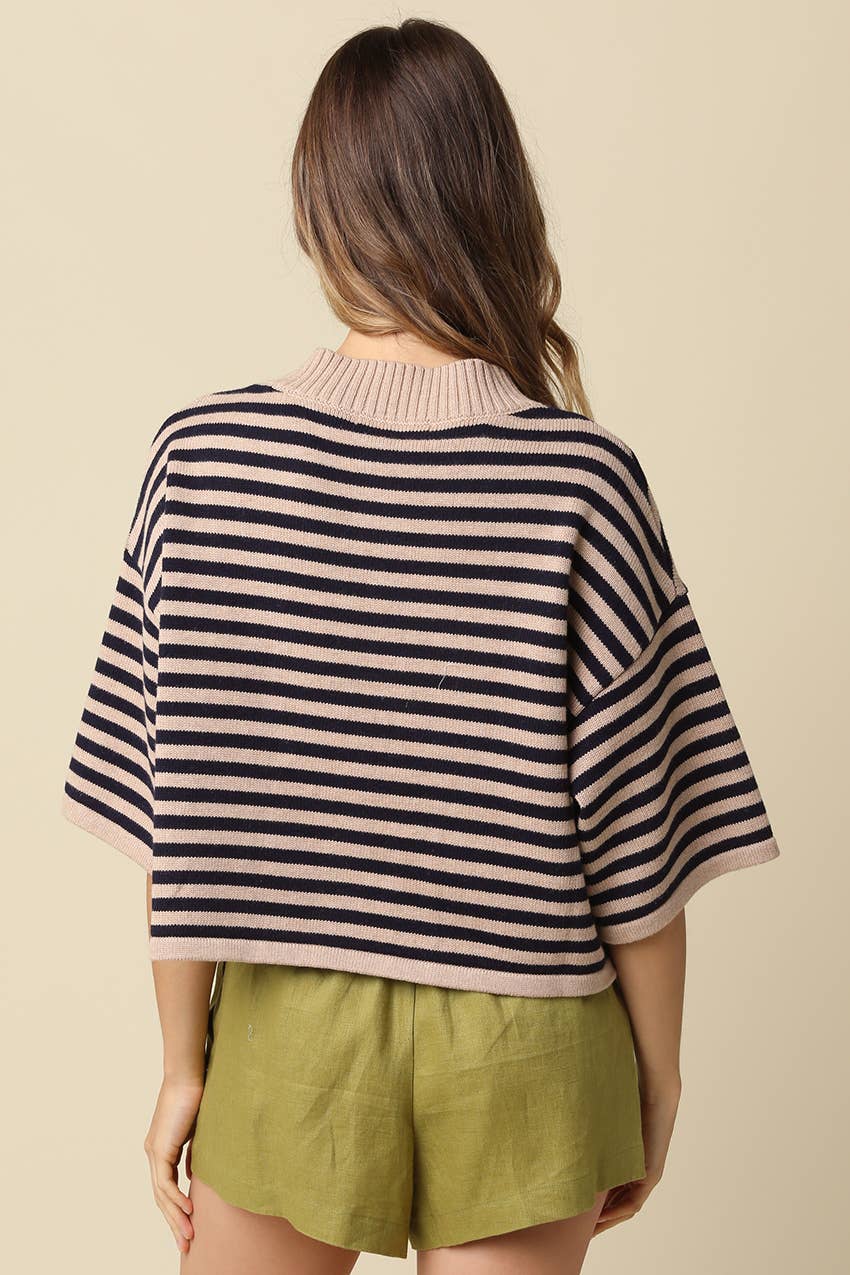 Natalia Stripe Loose Knit Top