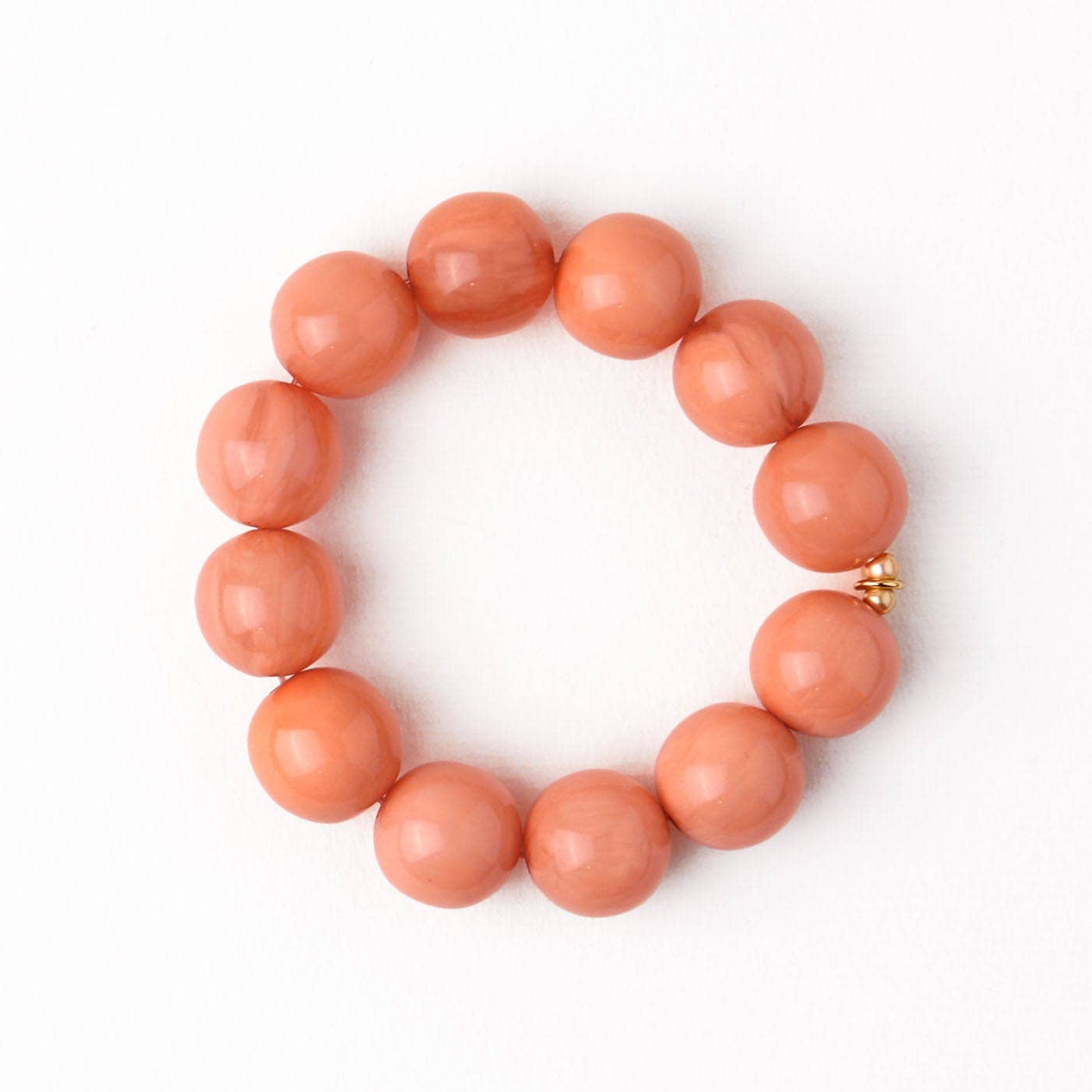 Cece Large Resin Bead Bracelet - Coral