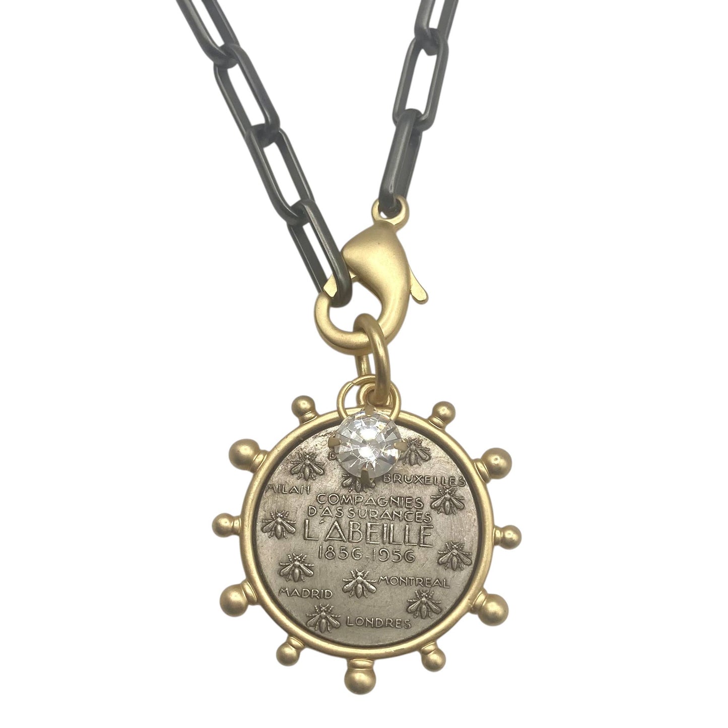 L'Abeille French Coin Necklace - Mixed Metal