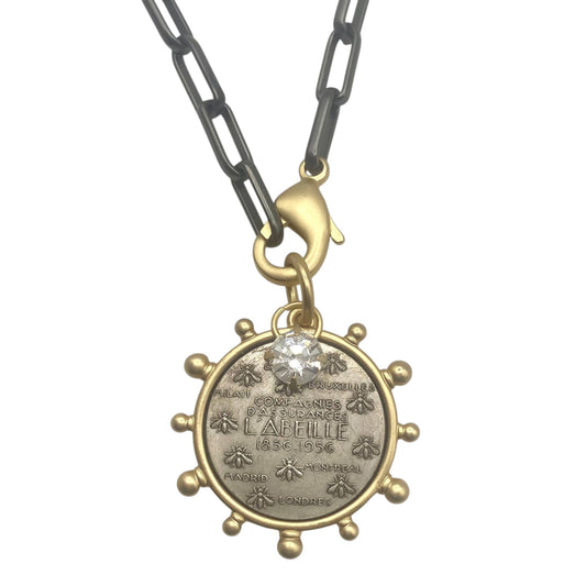 L'Abeille French Coin Necklace - Mixed Metal