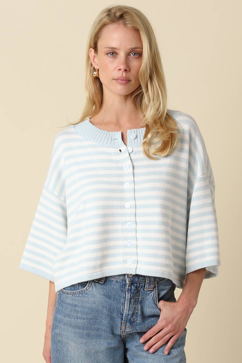 Natalia Stripe Loose Knit Top