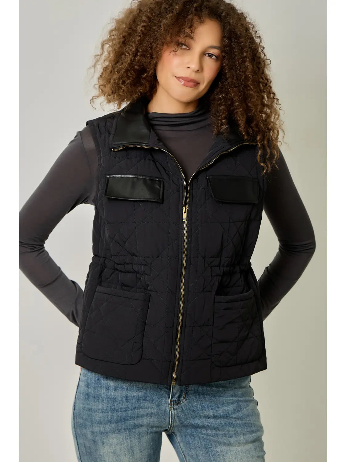 Quilted Waist Cinched Vest