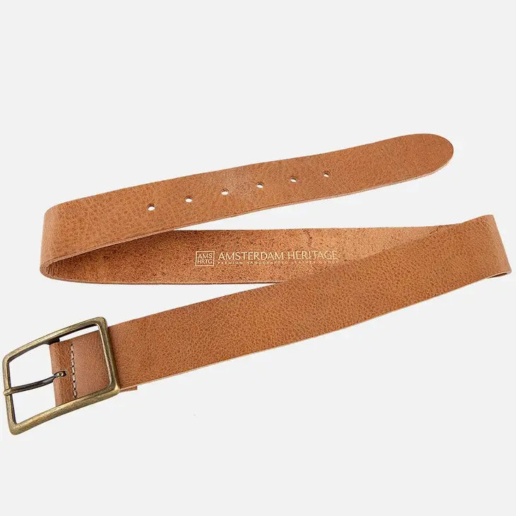 May | Classic Leather Belt with Rectangular Buckle
