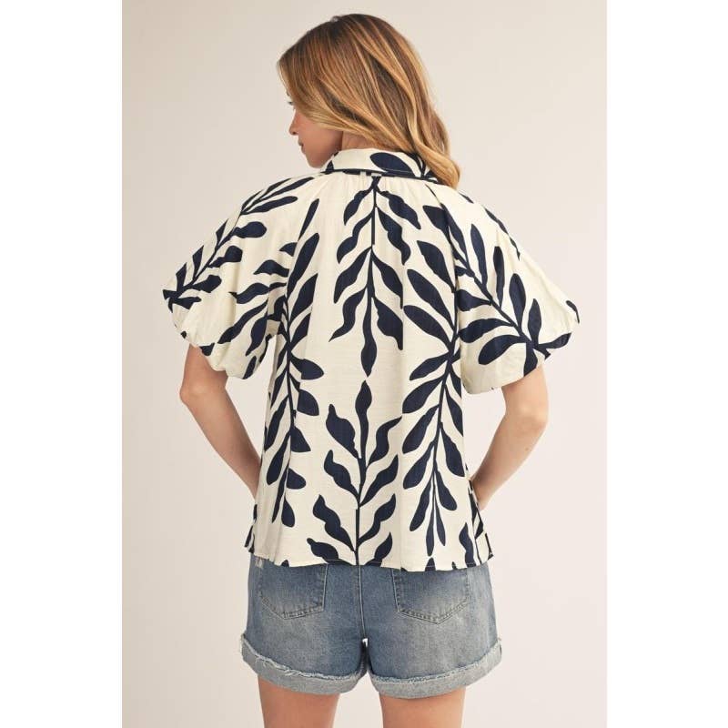 Leaf Print Blouse
