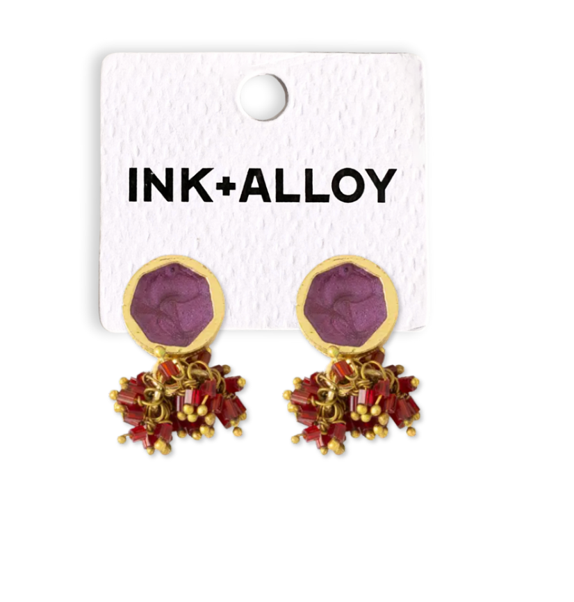 Kimberly Enamel Earrings - Purple