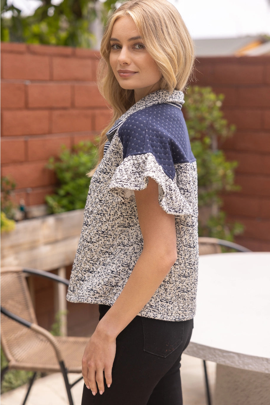 QUARTER SNAP QUILTED TOP