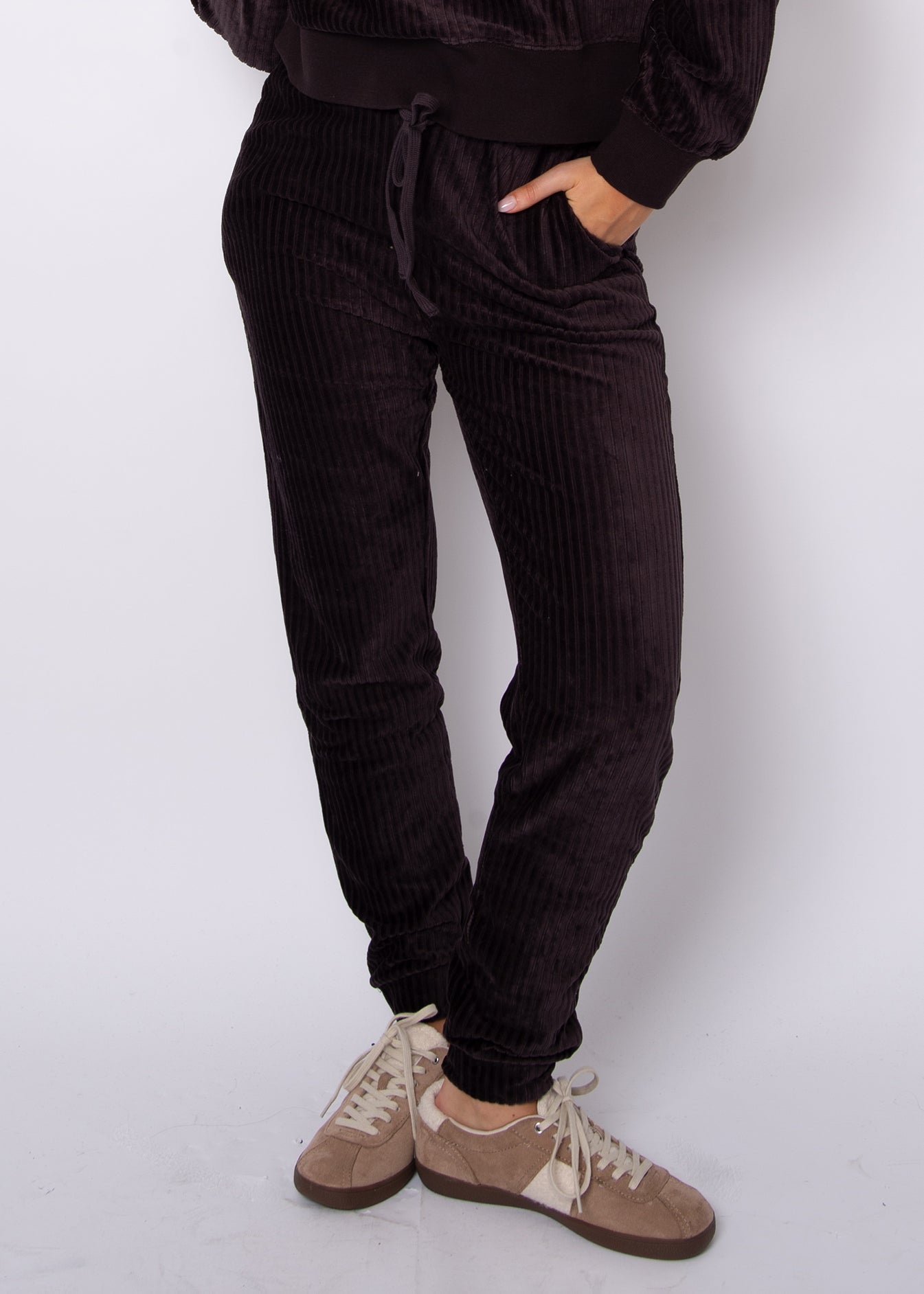 Ava Rib Velour Paperbag Jogger