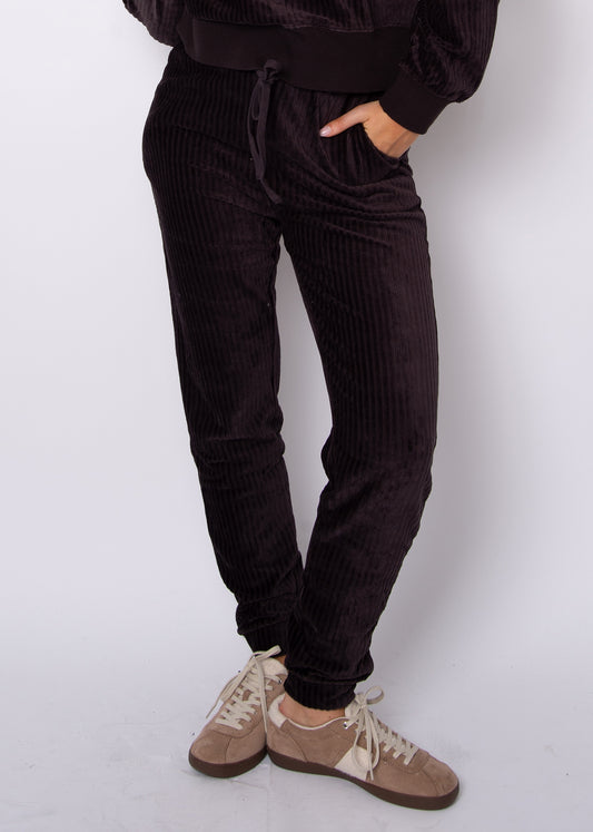 Ava Rib Velour Paperbag Jogger